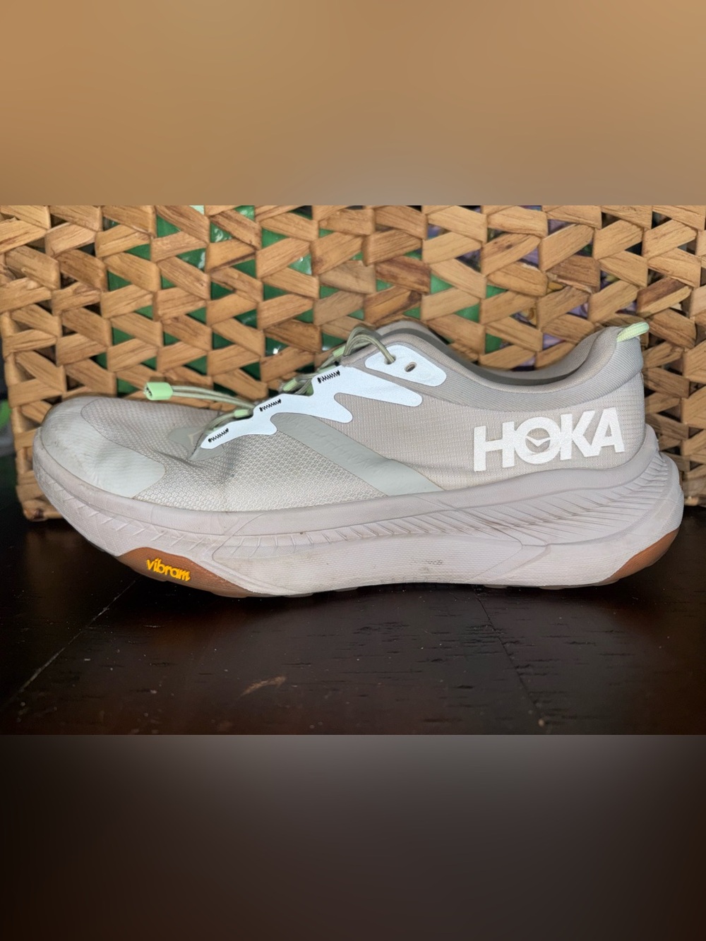 HOKA Transport Women’s Size 9 Gray Green Vibram Sneakers